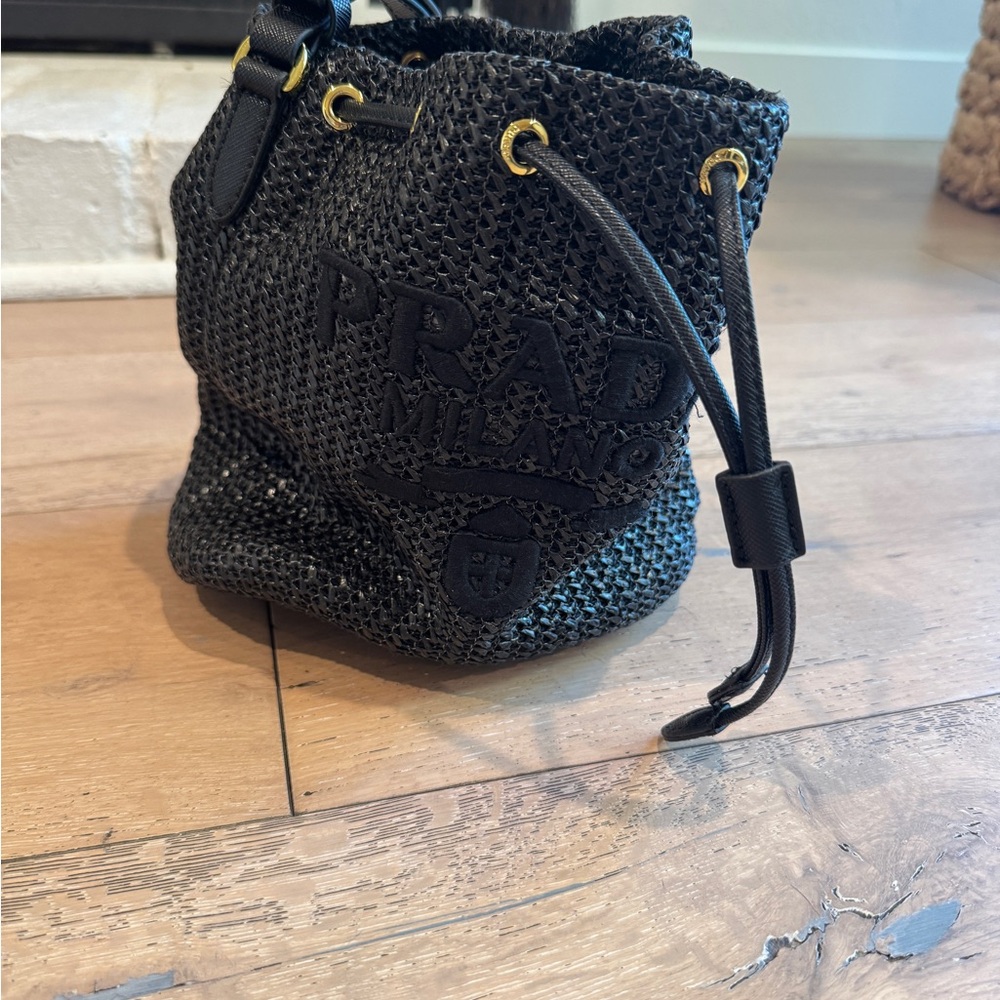 Black Woven Shoulder Bag
